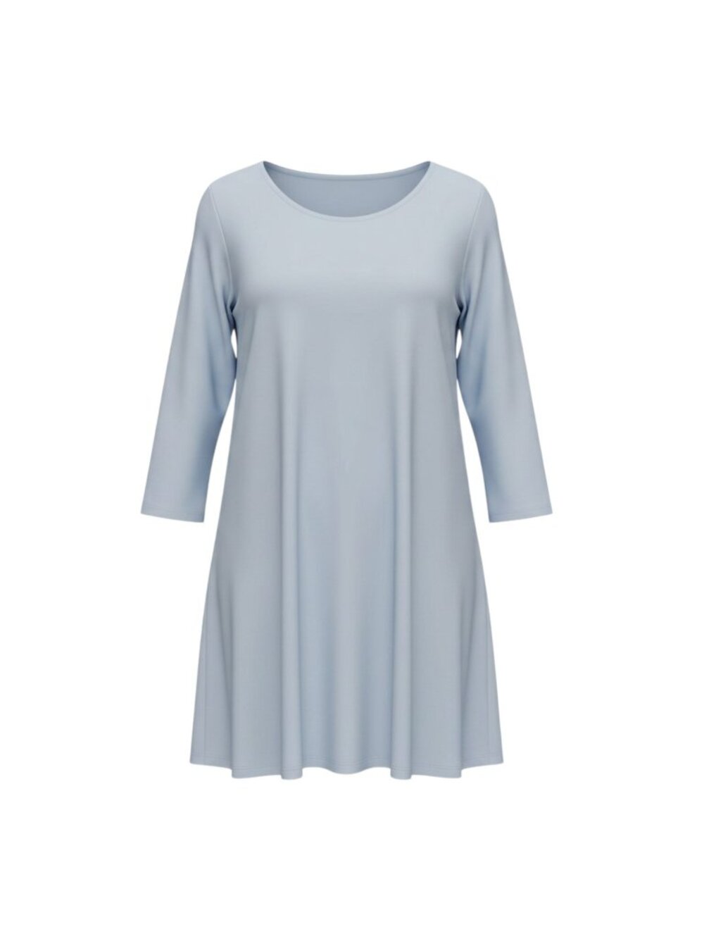 NEW Zenana Premium 2X Dress Tunic Gray 3/4 Sleeve Swing Pockets Plus Size New